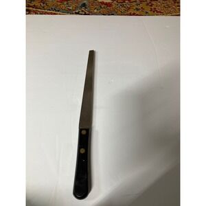 Iroquois Meat Slicer‎ Knife Vintage Stainless Steel Black Handle USA